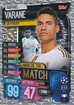 Raphael Varane Real Madrid 2019/20 Topps Match Attax CL Man of the Match #M REA